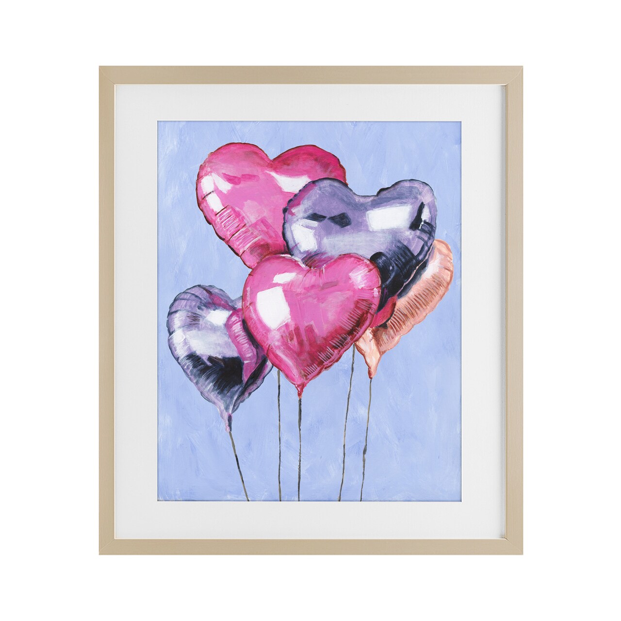 Stupell Industries Heart Balloons Celebration Framed Print Under Glass, design by Michael Willett